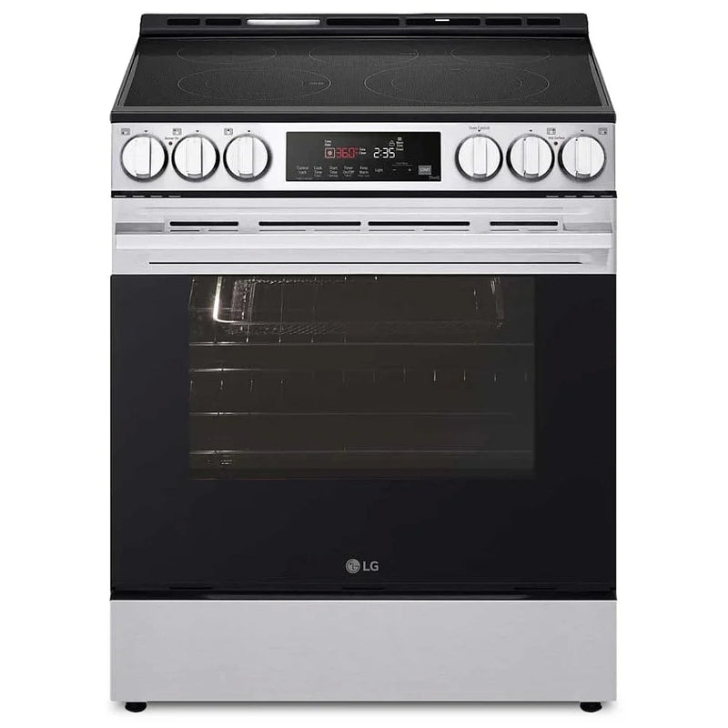 LG LSEL6333XE Electric Range, 6.3 cu. ft. Capacity, 30 inch Exterior Width, Convection, 5 Burners, Storage Drawer, Air Fry, Self Clean, 3,200 W Highest Element, Stainless Steel colour, EasyClean®, PrintProof® Stainless Steel