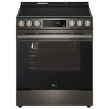 LG LSEL6333ZE Electric Range, 6.3 cu. ft. Capacity, 30 inch Exterior Width, Convection, 5 Burners, Storage Drawer, Air Fry, Self Clean, 3,200 W Highest Element, Black Stainless Steel colour