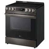 LG LSEL6333ZE Electric Range, 6.3 cu. ft. Capacity, 30 inch Exterior Width, Convection, 5 Burners, Storage Drawer, Air Fry, Self Clean, 3,200 W Highest Element, Black Stainless Steel colour