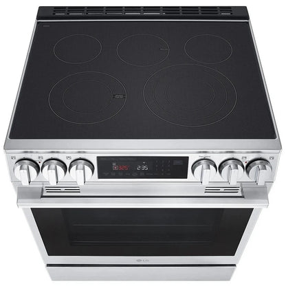 LG LSEL6335XE Electric Range, 6.3 cu. ft. Capacity, 30 inch Exterior Width, Convection, 5 Burners, Storage Drawer, Air Fry, Self Clean, 3,200 Watts Highest Burner Element, Stainless Steel colour