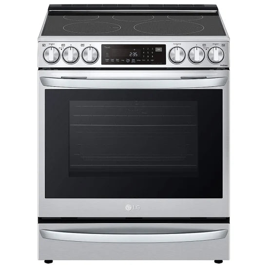 LG LSEL6337F Electric Range, 6.3 cu. ft. Capacity, 30 inch Exterior Width, True Convection, 5 Burners, Storage Drawer, Yes, Self Clean, 3,600 W Highest Element, Stainless Steel colour
