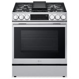 LG LSGL6335X Gas Range, 6.3 cu. ft. Capacity, 30 inch Exterior Width, Self Clean, Convection, 5 Burners, Storage Drawer, Air Fry, 20,000 BTU Highest Burner, Stainless Steel colour