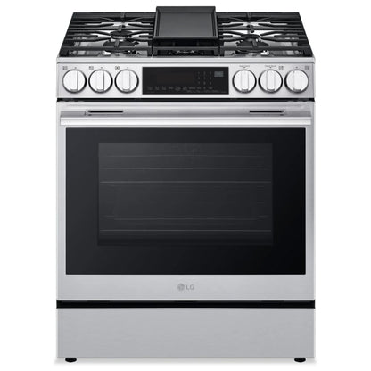 LG LSGL6335X Gas Range, 6.3 cu. ft. Capacity, 30 inch Exterior Width, Self Clean, Convection, 5 Burners, Storage Drawer, Air Fry, 20,000 BTU