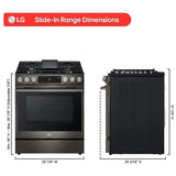 LG LSGL6335Z Gas Range, 6.3 cu. ft. Capacity, 30 inch Exterior Width, Self Clean, Convection, 5 Burners, Storage Drawer, Air Fry, 20,000 BTU Highest Burner, Black Stainless Steel colour