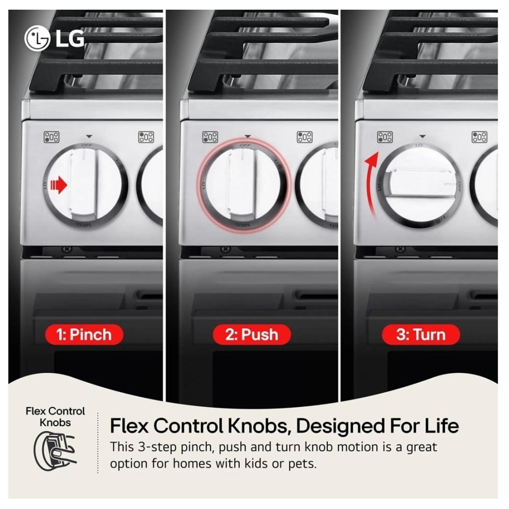 LG LSGL6335Z Gas Range, 6.3 cu. ft. Capacity, 30 inch Exterior Width, Self Clean, Convection, 5 Burners, Storage Drawer, Air Fry