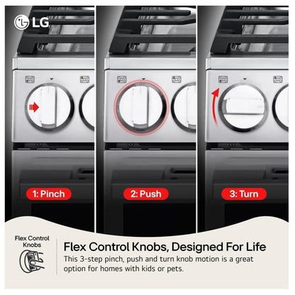 LG LSGL6335Z Gas Range, 6.3 cu. ft. Capacity, 30 inch Exterior Width, Self Clean, Convection, 5 Burners, Storage Drawer, Air Fry