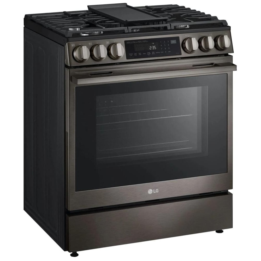 LG LSGL6335Z Gas Range, 6.3 cu. ft. Capacity, 30 inch Exterior Width, Self Clean, Convection, 5 Burners, Storage Drawer, Air Fry