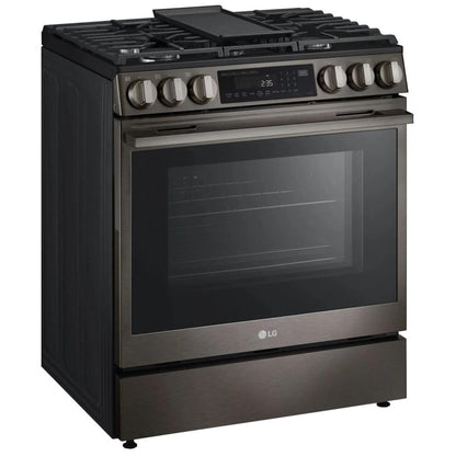 LG LSGL6335Z Gas Range, 6.3 cu. ft. Capacity, 30 inch Exterior Width, Self Clean, Convection, 5 Burners, Storage Drawer, Air Fry