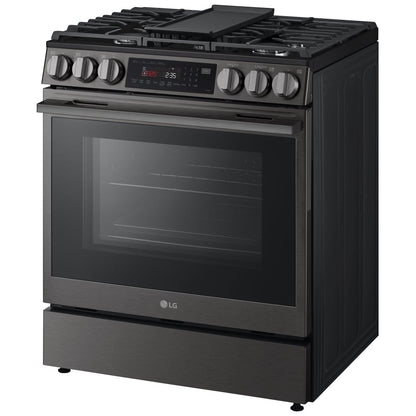 LG LSGL6335Z Gas Range, 6.3 cu. ft. Capacity, 30 inch Exterior Width, Self Clean, Convection, 5 Burners, Storage Drawer, Air Fry