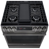 LG LSGL6335Z Gas Range, 6.3 cu. ft. Capacity, 30 inch Exterior Width, Self Clean, Convection, 5 Burners, Storage Drawer, Air Fry, 20,000 BTU Highest Burner, Black Stainless Steel colour