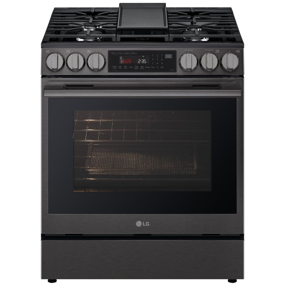 LG LSGL6335Z Gas Range, 6.3 cu. ft. Capacity, 30 inch Exterior Width, Self Clean, Convection, 5 Burners, Storage Drawer, Air Fry