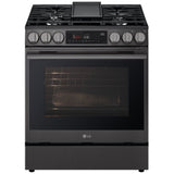 LG LSGL6335Z Gas Range, 6.3 cu. ft. Capacity, 30 inch Exterior Width, Self Clean, Convection, 5 Burners, Storage Drawer, Air Fry, 20,000 BTU Highest Burner, Black Stainless Steel colour