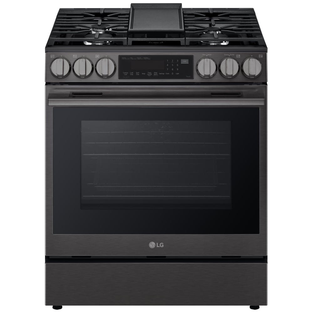 LG LSGL6335Z Gas Range, 6.3 cu. ft. Capacity, 30 inch Exterior Width, Self Clean, Convection, 5 Burners, Storage Drawer, Air Fry