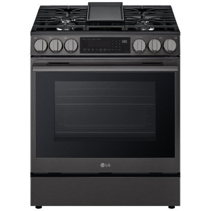 LG LSGL6335Z Gas Range, 6.3 cu. ft. Capacity, 30 inch Exterior Width, Self Clean, Convection, 5 Burners, Storage Drawer, Air Fry