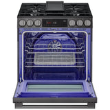LG LSGL6335Z Gas Range, 6.3 cu. ft. Capacity, 30 inch Exterior Width, Self Clean, Convection, 5 Burners, Storage Drawer, Air Fry, 20,000 BTU Highest Burner, Black Stainless Steel colour