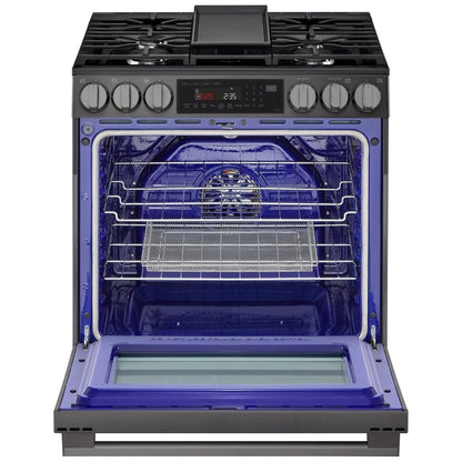 LG LSGL6335Z Gas Range, 6.3 cu. ft. Capacity, 30 inch Exterior Width, Self Clean, Convection, 5 Burners, Storage Drawer, Air Fry
