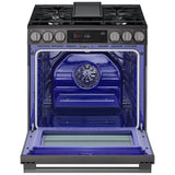 LG LSGL6335Z Gas Range, 6.3 cu. ft. Capacity, 30 inch Exterior Width, Self Clean, Convection, 5 Burners, Storage Drawer, Air Fry, 20,000 BTU Highest Burner, Black Stainless Steel colour