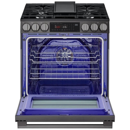 LG LSGL6335Z Gas Range, 6.3 cu. ft. Capacity, 30 inch Exterior Width, Self Clean, Convection, 5 Burners, Storage Drawer, Air Fry