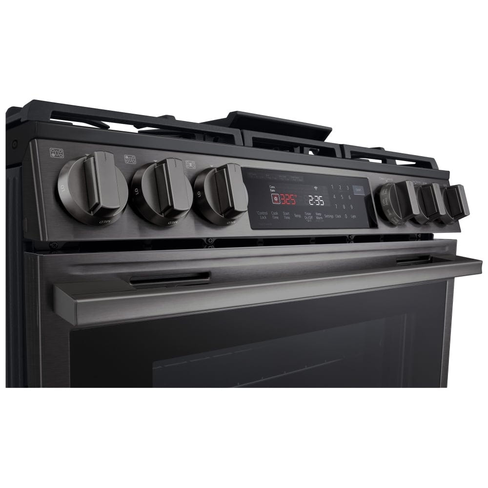 LG LSGL6335Z Gas Range, 6.3 cu. ft. Capacity, 30 inch Exterior Width, Self Clean, Convection, 5 Burners, Storage Drawer, Air Fry