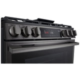 LG LSGL6335Z Gas Range, 6.3 cu. ft. Capacity, 30 inch Exterior Width, Self Clean, Convection, 5 Burners, Storage Drawer, Air Fry, 20,000 BTU Highest Burner, Black Stainless Steel colour