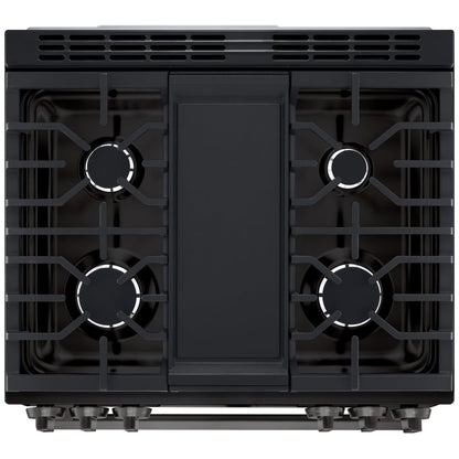 LG LSGL6335Z Gas Range, 6.3 cu. ft. Capacity, 30 inch Exterior Width, Self Clean, Convection, 5 Burners, Storage Drawer, Air Fry