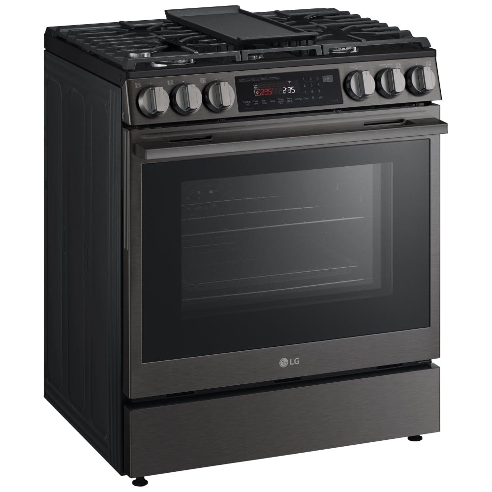 LG LSGL6335Z Gas Range, 6.3 cu. ft. Capacity, 30 inch Exterior Width, Self Clean, Convection, 5 Burners, Storage Drawer, Air Fry