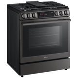 LG LSGL6335Z Gas Range, 6.3 cu. ft. Capacity, 30 inch Exterior Width, Self Clean, Convection, 5 Burners, Storage Drawer, Air Fry, 20,000 BTU Highest Burner, Black Stainless Steel colour