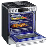 LG Studio LSGS6338F Gas Range, 6.3 cu. ft. Capacity, 30 inch Exterior Width, Self Clean, True Convection, Storage Drawer, Yes, 22,000 BTU Highest Burner, Stainless Steel colour