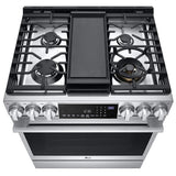 LG Studio LSGS6338F Gas Range, 6.3 cu. ft. Capacity, 30 inch Exterior Width, Self Clean, True Convection, Storage Drawer, Yes, 22,000 BTU Highest Burner, Stainless Steel colour