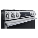 LG Studio LSGS6338F Gas Range, 6.3 cu. ft. Capacity, 30 inch Exterior Width, Self Clean, True Convection, Storage Drawer, Yes, 22,000 BTU Highest Burner, Stainless Steel colour