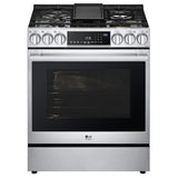 LG Studio LSGS6338F Gas Range, 6.3 cu. ft. Capacity, 30 inch Exterior Width, Self Clean, True Convection, Storage Drawer, Yes, 22,000 BTU Highest Burner, Stainless Steel colour