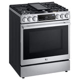 LG Studio LSGS6338F Gas Range, 6.3 cu. ft. Capacity, 30 inch Exterior Width, Self Clean, True Convection, Storage Drawer, Yes, 22,000 BTU Highest Burner, Stainless Steel colour