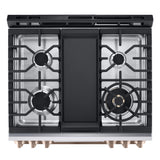 LG Studio Essence White 6.3 cu.ft. Gas Slide-in Range with InstaView LSGS6338N cooktop view