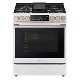 LG Studio Essence White 6.3 cu.ft. Gas Slide-in Range with InstaView LSGS6338N front view