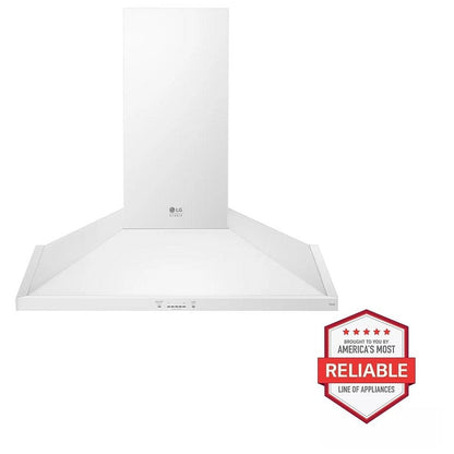 LG Studio Essence White 30" Wall Mount Chimney Range Hoods LSHD3080N