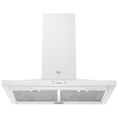 LG Studio Essence White 30" Wall Mount Chimney Range Hoods LSHD3080N