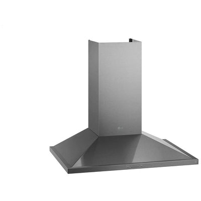 LG Studio LSHD3080ST Range Hood, 30 inch Exterior Width, Chimney, Wall Mounted, 600 CFM, Outside / Ducting, LED, Dishwasher Safe Filters