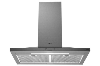 LG Studio LSHD3080ST Range Hood, 30 inch Exterior Width, Chimney, Wall Mounted, 600 CFM, Outside / Ducting, LED, Dishwasher Safe Filters