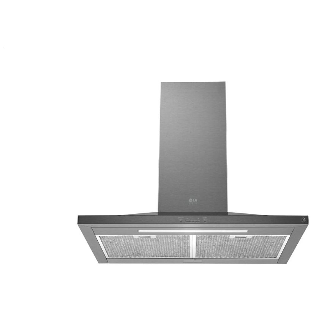 LG Studio LSHD3080ST Range Hood, 30 inch Exterior Width, Chimney, Wall Mounted, 600 CFM, Outside / Ducting, LED, Dishwasher Safe Filters