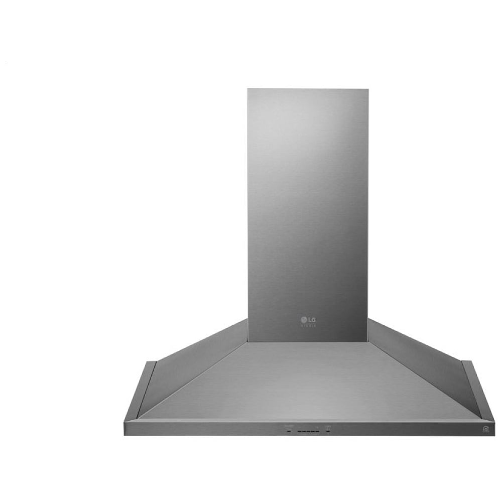 LG Studio LSHD3080ST Range Hood, 30 inch Exterior Width, Chimney, Wall Mounted, 600 CFM, Outside / Ducting, LED, Dishwasher Safe Filters