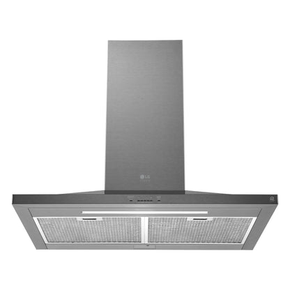 LG Studio LSHD3080ST 抽油烟机，30 英寸外部宽度，烟囱，壁挂式，600 CFM，外部/管道，LED，洗碗机安全过滤器，铝网，不锈钢色，含鼓风机