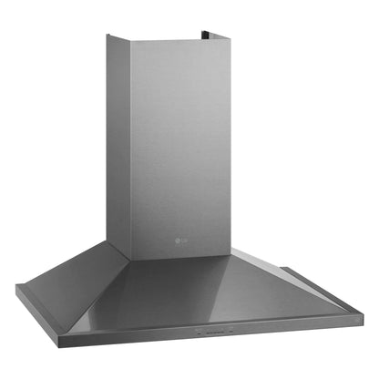 LG Studio LSHD3080ST 抽油烟机，30 英寸外部宽度，烟囱，壁挂式，600 CFM，外部/管道，LED，洗碗机安全过滤器，铝网，不锈钢色，含鼓风机