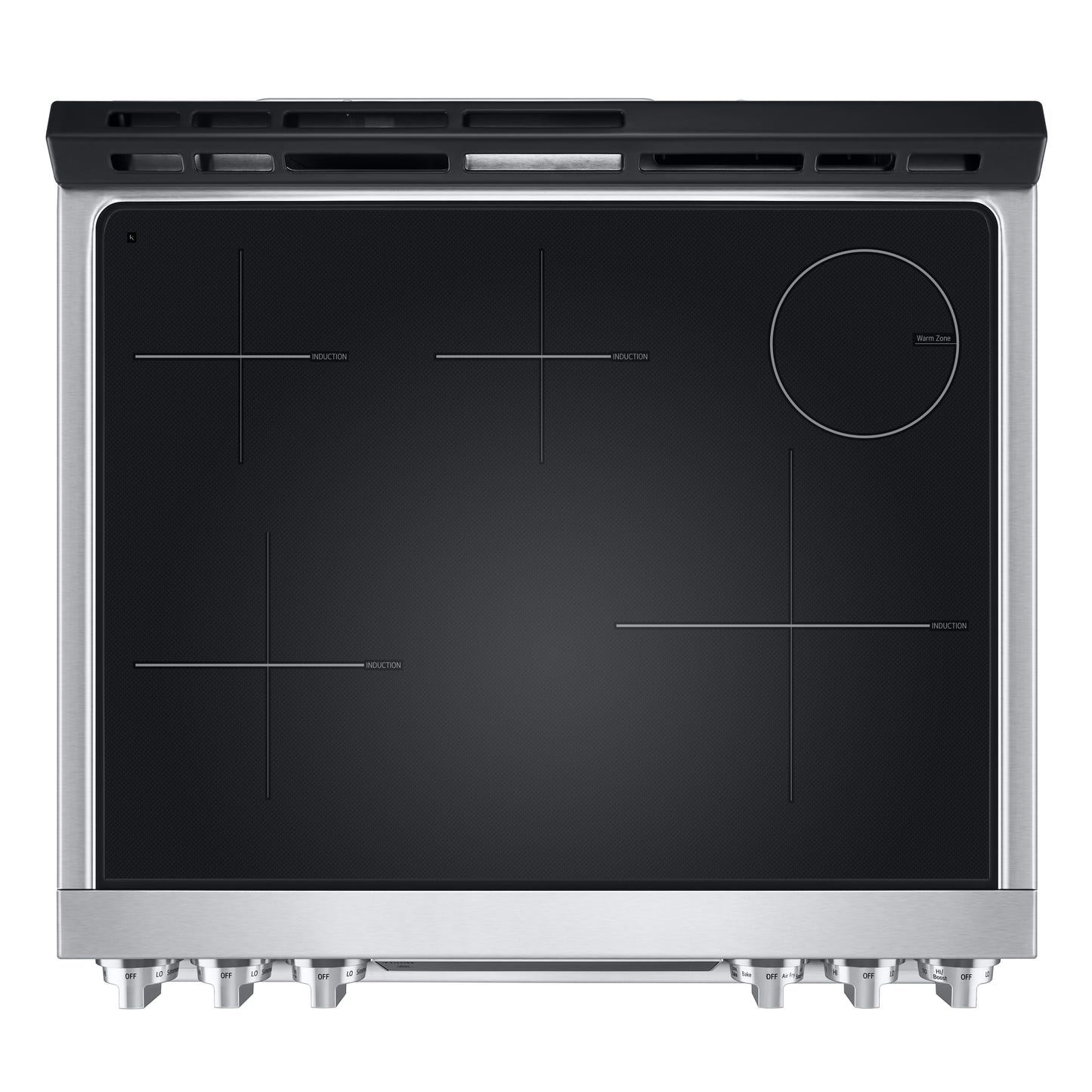 LG STUDIO 6.3 立方英尺 InstaView® 电磁炉滑入式炉灶，配备空气炸和空气真空低温烹调功能 LSIS6338F