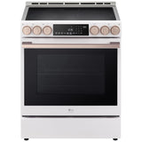 LG Studio LSIS6338NE Induction Range, 6.3 cu. ft. Capacity, 30 inch Exterior Width, True Convection, 5 Burners, Storage Drawer, Yes, Self Clean, 4,300 W Highest Element, Essence White colour