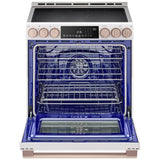 LG Studio LSIS6338NE Induction Range, 6.3 cu. ft. Capacity, 30 inch Exterior Width, True Convection, 5 Burners, Storage Drawer, Yes, Self Clean, 4,300 W Highest Element, Essence White colour