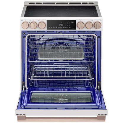 LG Studio Essence White 6.3 cu. ft. Induction Slide-in Ranges with InstaView LSIS6338NE