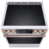 LG Studio LSIS6338NE Induction Range, 6.3 cu. ft. Capacity, 30 inch Exterior Width, True Convection, 5 Burners, Storage Drawer, Yes, Self Clean, 4,300 W Highest Element, Essence White colour