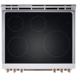 LG Studio LSIS6338NE Induction Range, 6.3 cu. ft. Capacity, 30 inch Exterior Width, True Convection, 5 Burners, Storage Drawer, Yes, Self Clean, 4,300 W Highest Element, Essence White colour