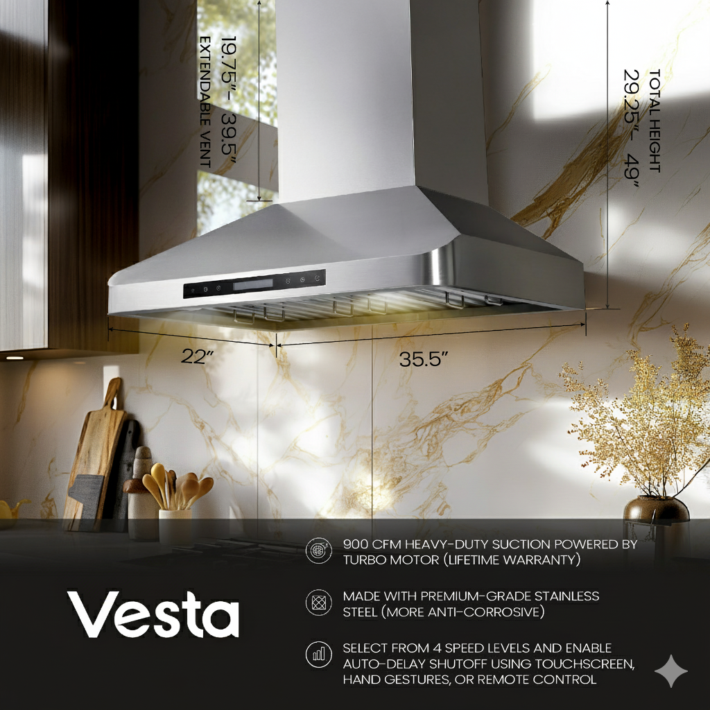 London 36" Stainless Steel Wall-Mounted Range Hoods