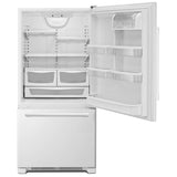 Maytag MBB1957FEW Bottom Freezer Refrigerator, 30 inch Width, ENERGY STAR Certified, 18.67 cu. ft. Capacity, White colour